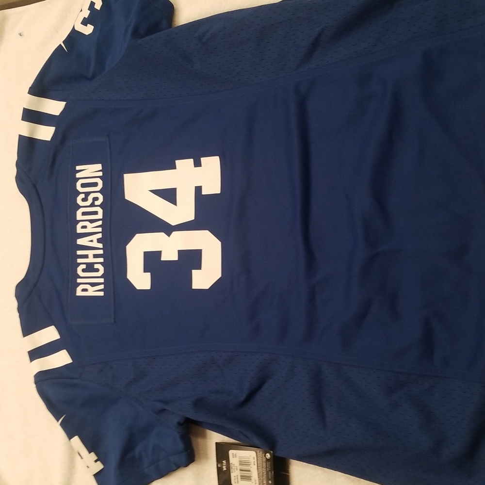 New NFL Nike Indianapolis Colts Jersey  Richardson 34 Tee Short Sleeve 2XL Blue